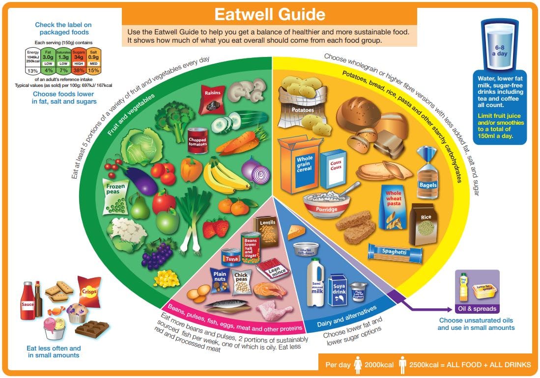 UK Government Eatwell Plate about portion size