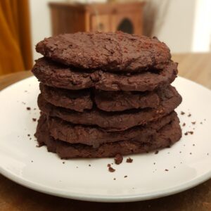 pile of 6 Black bean chocolate cookies homemade