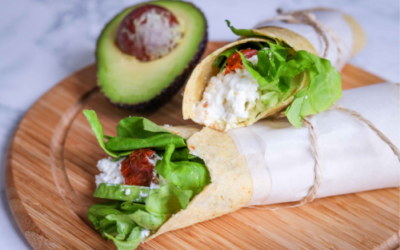 Cottage Cheese, Avocado and Sundried Tomato Breakfast Wrap