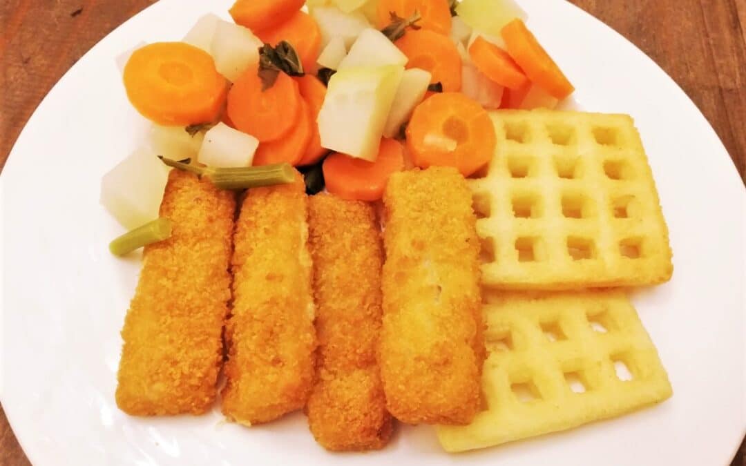 Fish Fingers, Waffles and Veg