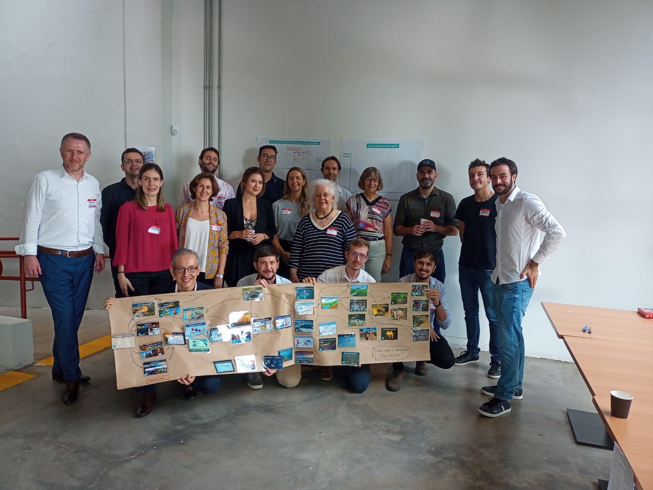 A group of people holding up their climate fresk collage